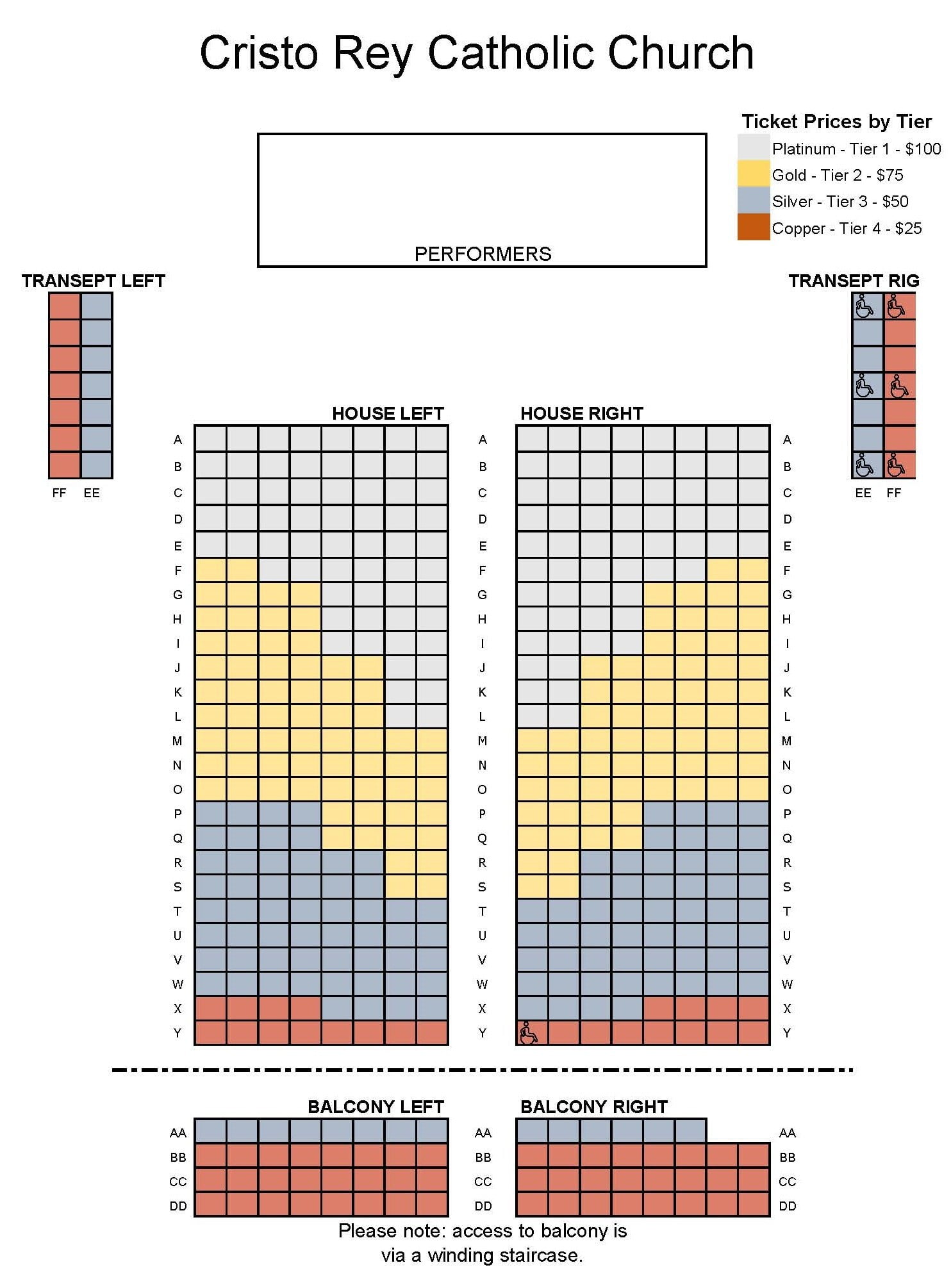 W2021 Seating Chart Cristo Rey public Santa Fe Desert Chorale
